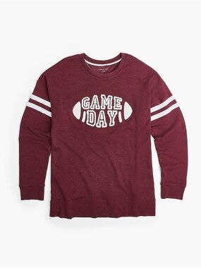Lane Bryant Relaxed Long-Sleeve Crew-Neck Game Day Graphic Sweatshirt